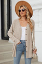 Fable & Fringe Ribbed Button Up Long Sleeve Cardigan