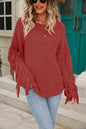 Angel Wings Fringe Dropped Shoulder Sweater