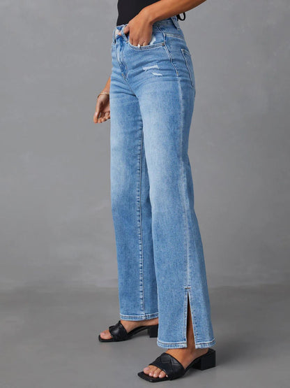 Fable & Fringe High Rise Slit Jeans