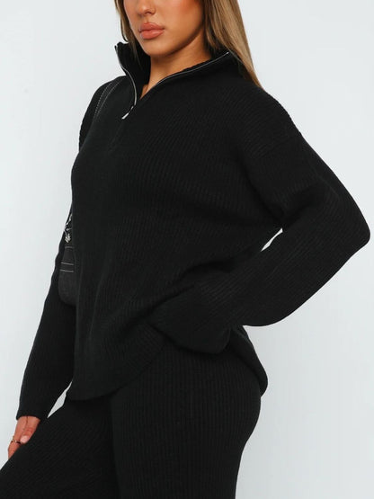 Fable Essentials Quarter Zip Long Sleeve Top and Pants Set