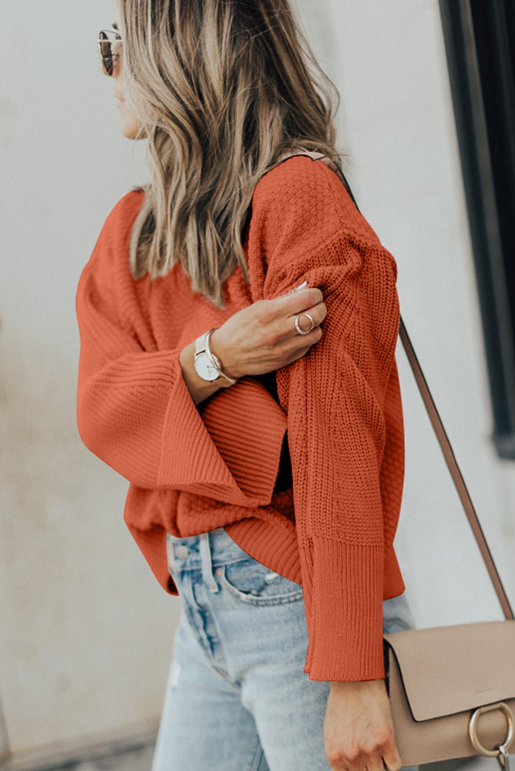 Fable & Fringe Cozy Enough Slit Sleeve Sweater