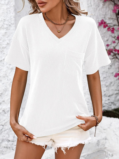 Fable Basic V-Neck Dropped Shoulder T-Shirt