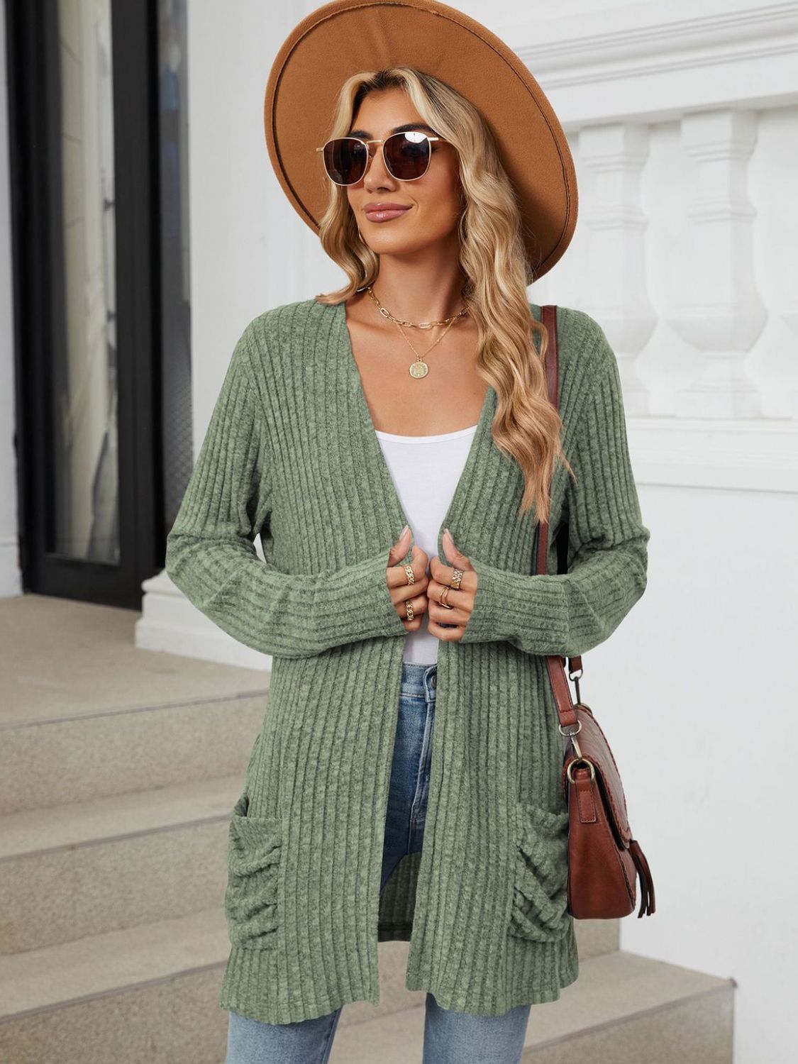 Fable & Fringe Pocketed Long Sleeve Cardigan