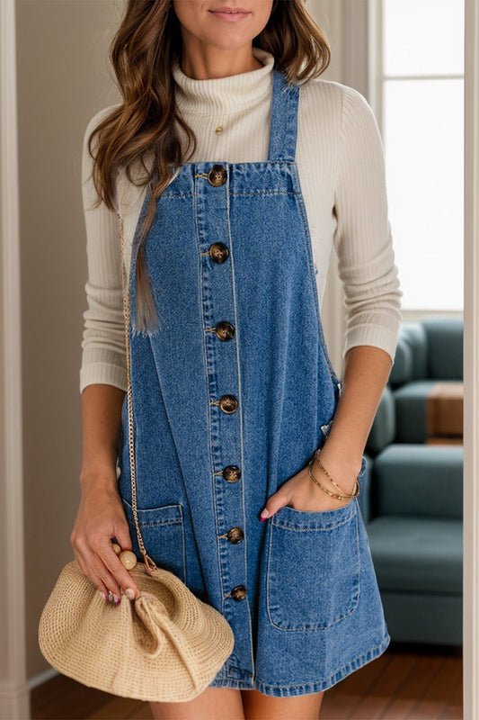 Fable & Fringe Fall Fave Denim Overall Dress