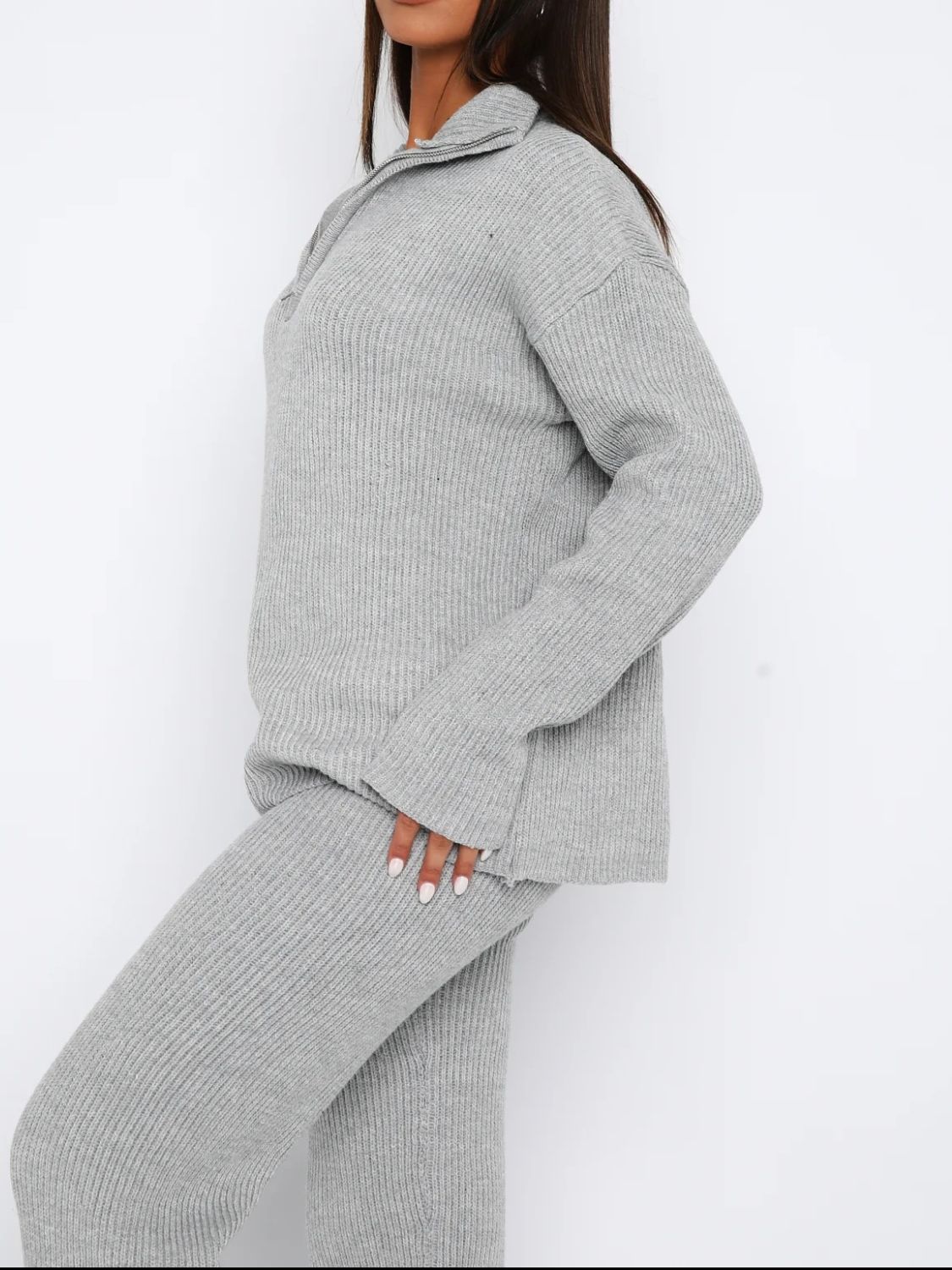 Fable Essentials Quarter Zip Long Sleeve Top and Pants Set