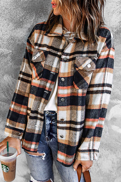 Fable & Fringe Plaid Button Up Overshirt