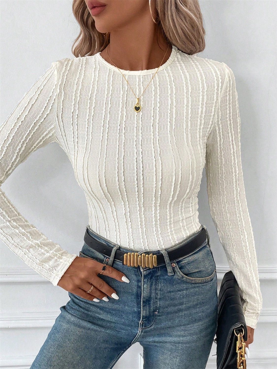 Fable & Fringe Cozy Round Neck Long Sleeve Top