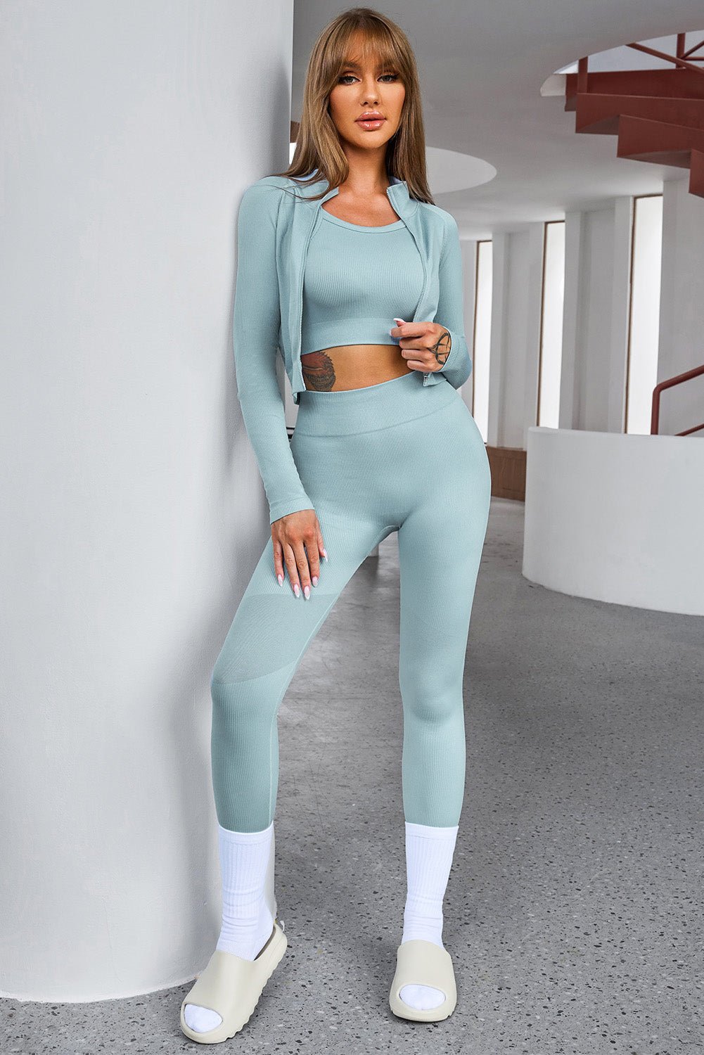 Fable Essentials 3 Piece Active Top and Pants Set