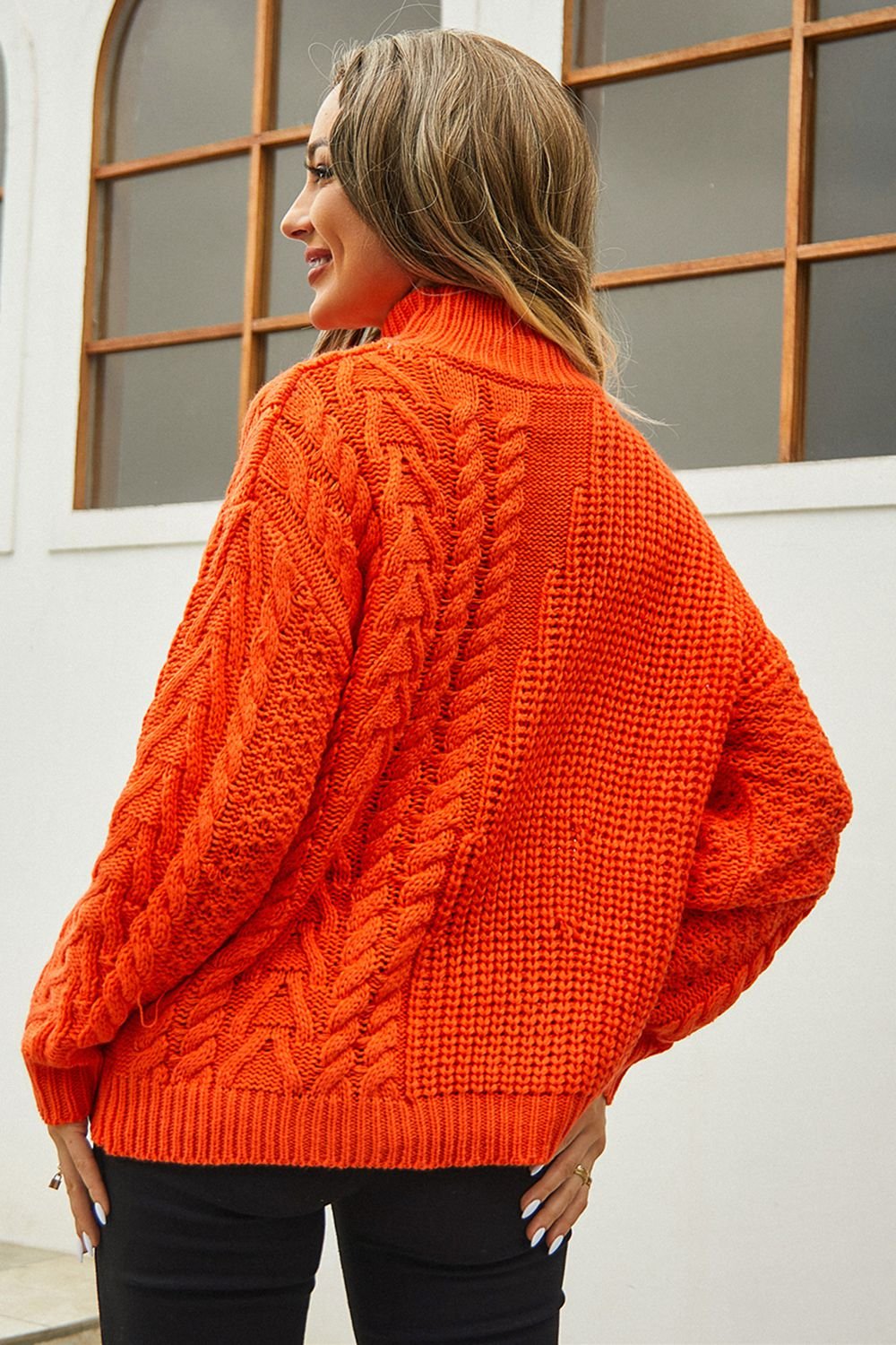 Angel Wings Cable-Knit Turtle Sweater