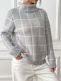 Plaid Perfection Long Sleeve Turtleneck Sweater