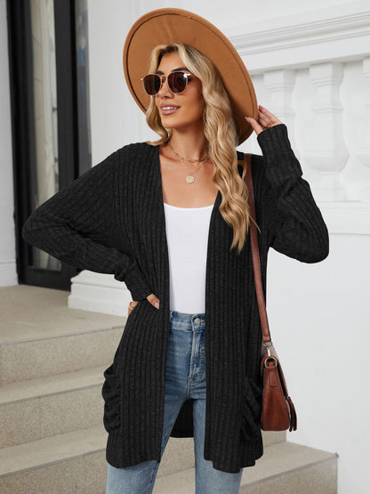 Fable & Fringe Pocketed Long Sleeve Cardigan