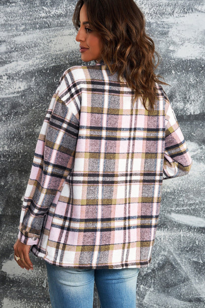 Fable & Fringe Plaid Button Up Overshirt