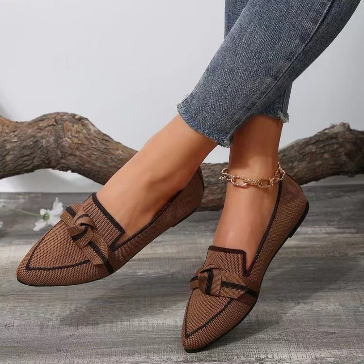 Fable & Fringe Bow Point Toe Loafers