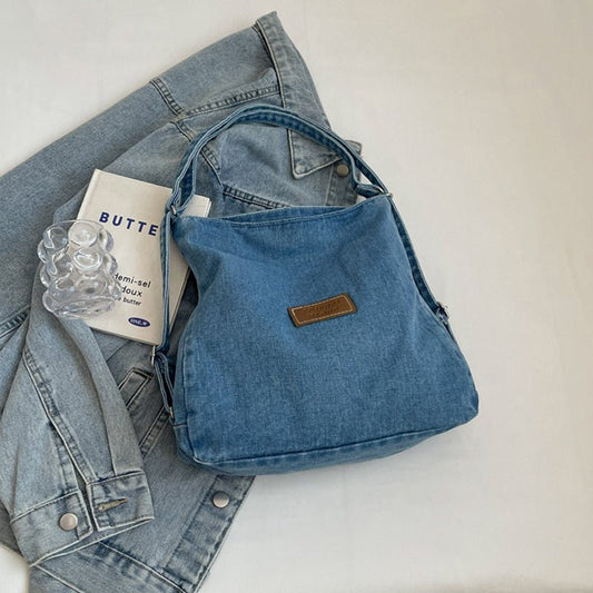 Fable & Fringe Adjustable Strap Denim Shoulder Bag