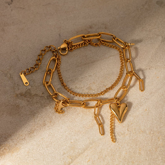 Fable & Fringe Luxurious Gold Double Layered Bracelet