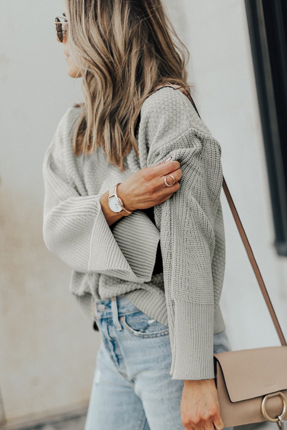 Fable & Fringe Cozy Enough Slit Sleeve Sweater