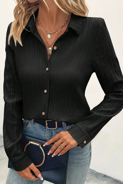 Textura Chic Button-Down Blouse