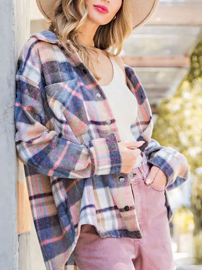 Polly Snap Up Plaid Jacket with Pocket