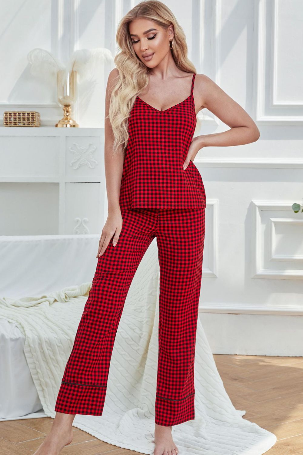 Fable Sleep Lounge In Peace Gingham Lounge Set