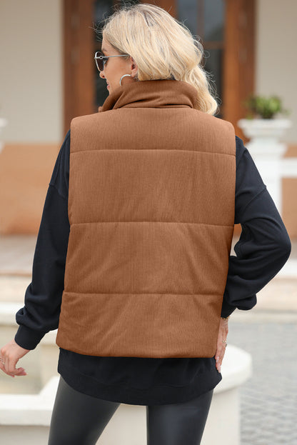 Shelby Pocketed Puffer Turtleneck Vest