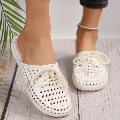 Fable & Fringe Lace-Up Flat Sandals