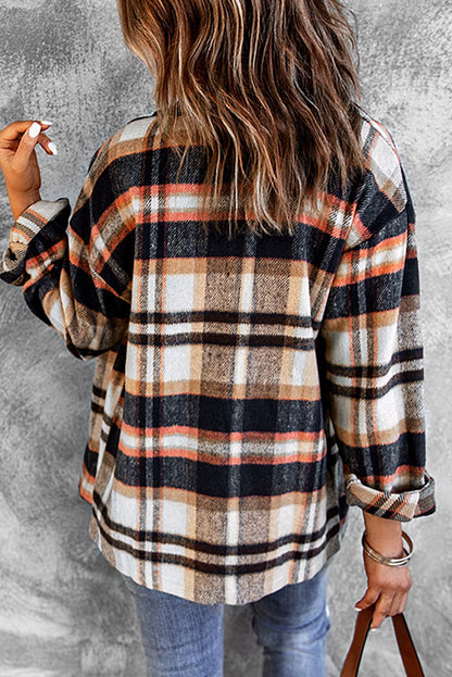 Fable & Fringe Plaid Button Up Overshirt