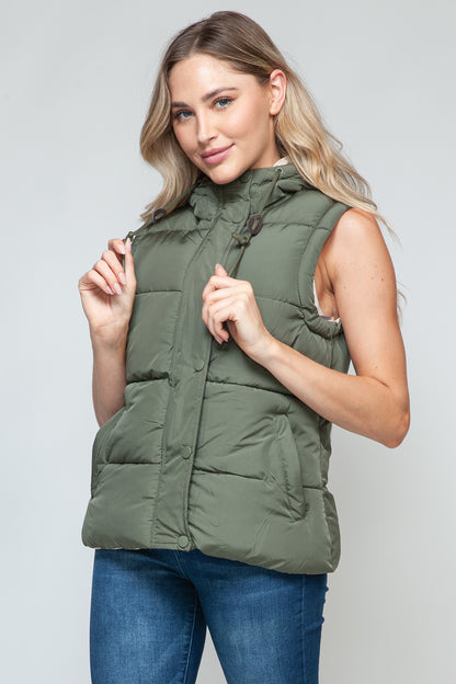 Snobbish Double Insulated Snap and Zip Hooded Vest