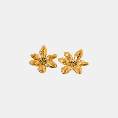 Fable & Fringe Elegant Glow Gold Flower Earrings