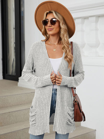 Fable & Fringe Pocketed Long Sleeve Cardigan