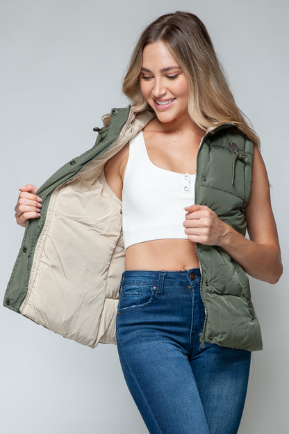 Snobbish Double Insulated Snap and Zip Hooded Vest