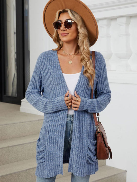 Fable & Fringe Pocketed Long Sleeve Cardigan