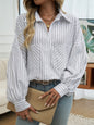 Devin Collard Striped Blouse