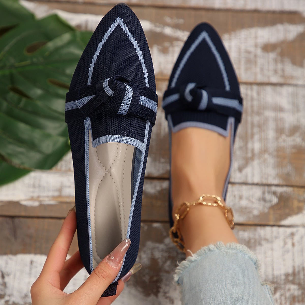 Fable & Fringe Bow Point Toe Loafers