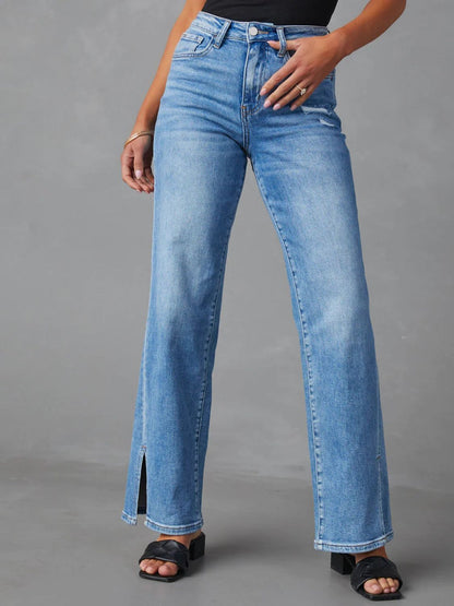 Fable & Fringe High Rise Slit Jeans