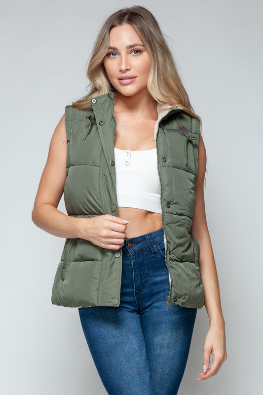 Snobbish Double Insulated Snap and Zip Hooded Vest