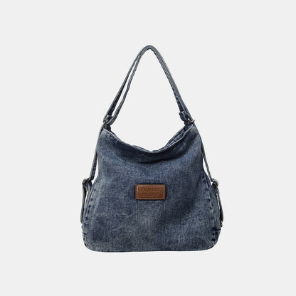 Fable & Fringe Adjustable Strap Denim Shoulder Bag