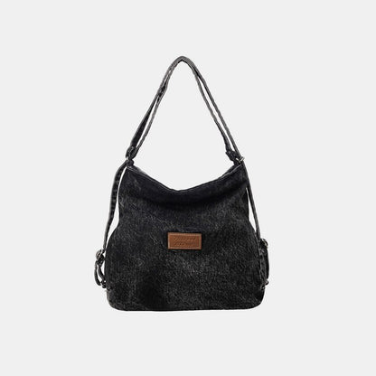 Fable & Fringe Adjustable Strap Denim Shoulder Bag