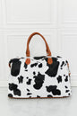 Fable & Fringe Animal Print Plush Weekender Bag