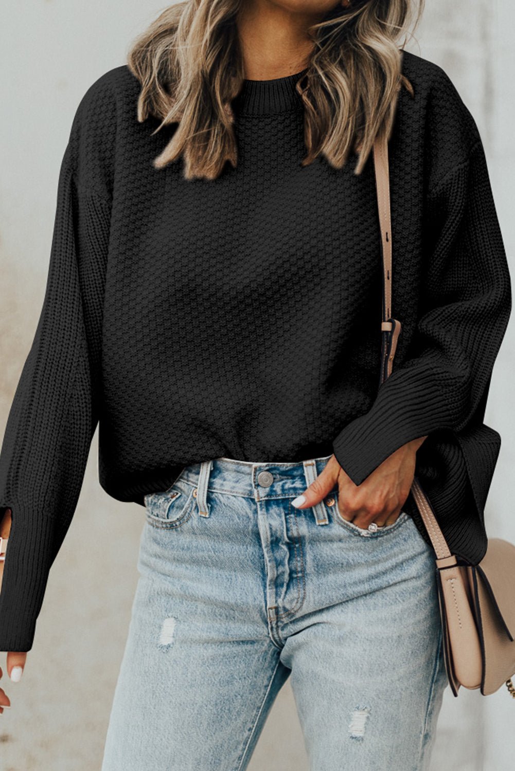 Fable & Fringe Cozy Enough Slit Sleeve Sweater