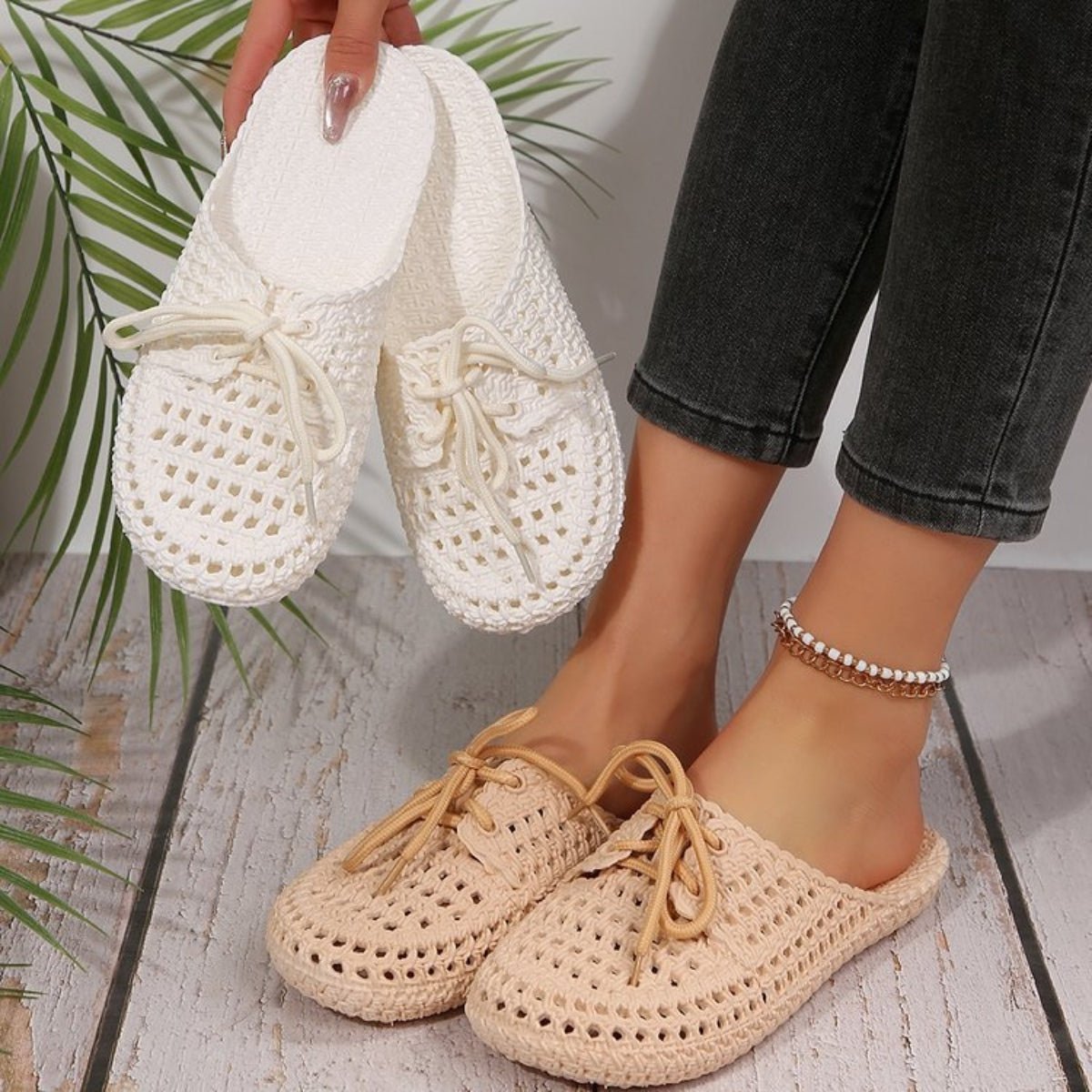 Fable & Fringe Lace-Up Flat Sandals