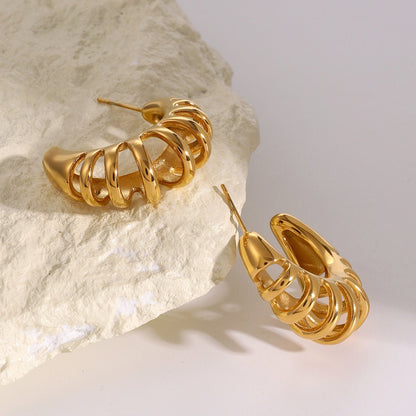 Fable & Fringe Chic Appeal 18K Cutout Hoop Earrings