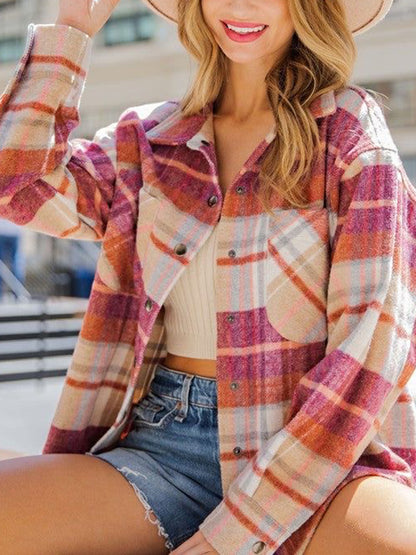 Polly Snap Up Plaid Jacket with Pocket