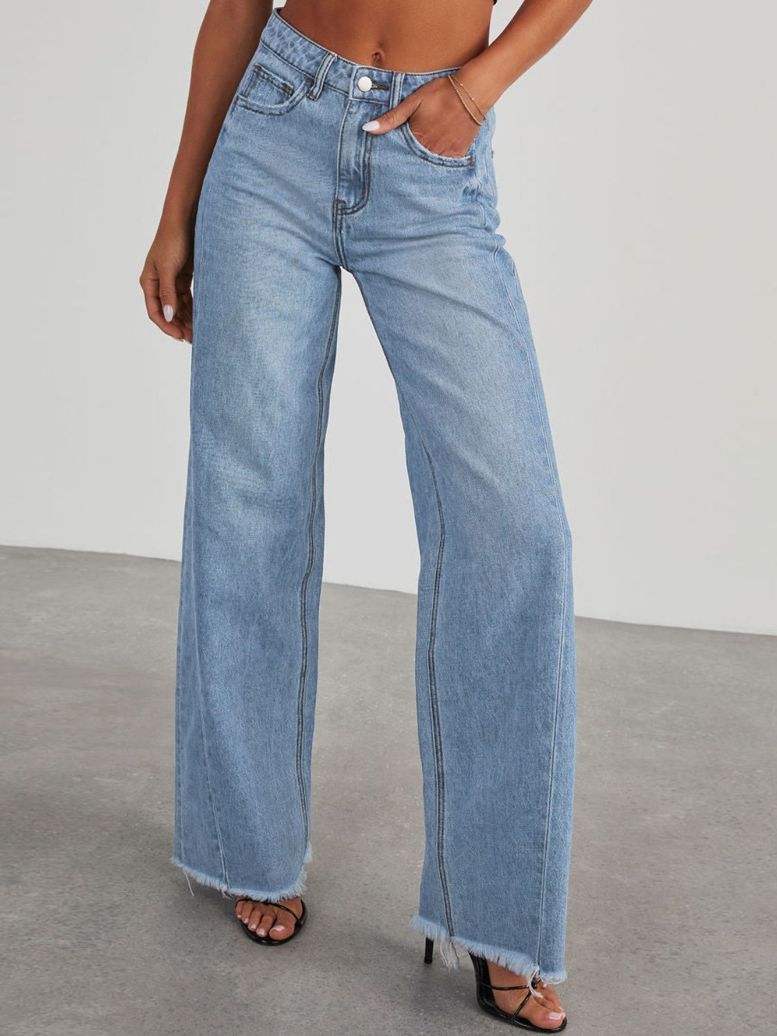 Fable & Fringe Chic Understatement Raw Hem Jeans