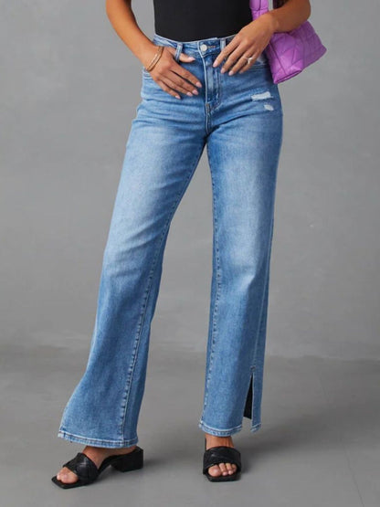 Fable & Fringe High Rise Slit Jeans