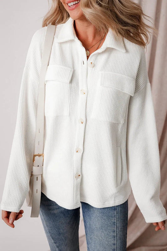 Fable & Fringe Patterned Long Sleeve Button Up Shirt