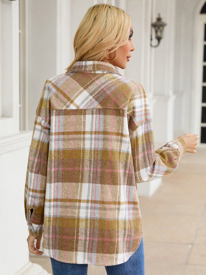 Polly Snap Up Plaid Jacket with Pocket