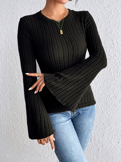 Serene Flare Sleeve Round Neck Shirt