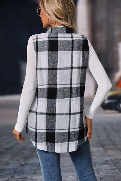 Emily Plaid Button Up Vest