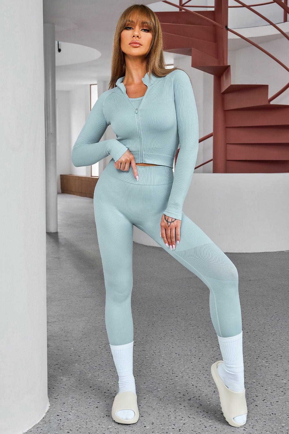 Fable Essentials 3 Piece Active Top and Pants Set