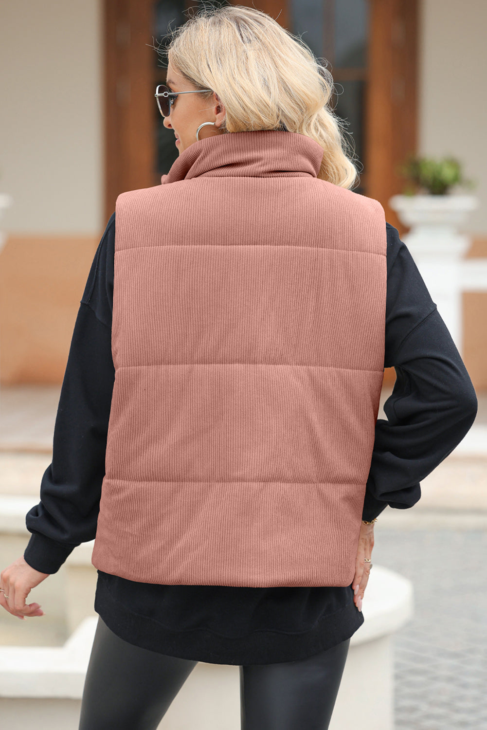 Shelby Pocketed Puffer Turtleneck Vest